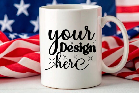4th of July White Mug Mockup 54 for Product Mockups and Graphics