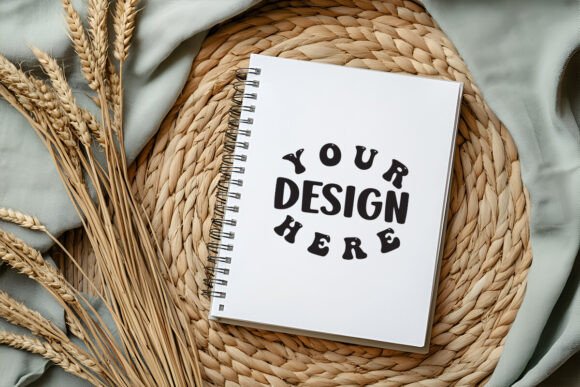 Aesthetic Spiral Notebook Mockup for Product Mockups and Graphics