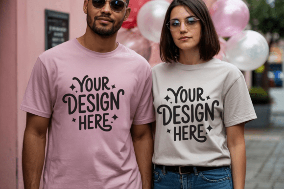 BC3001 Valentine Couple Shirt Mockup 5 for Graphics and Product Mockups