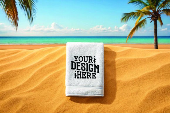 Beach White Towel Mockup for Product Mockups and Graphics