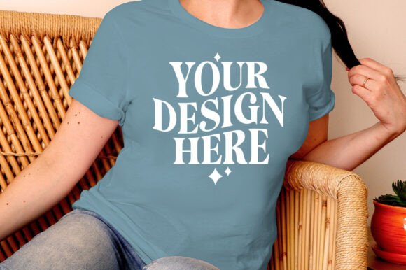 Bella Canvas 3001 Baby Blue Mockup for Product Mockups and Graphics