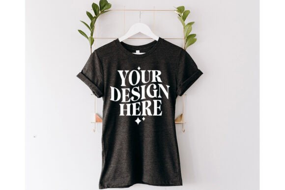 Bella Canvas 3001 Dark Grey Mockup for Product Mockups and Graphics