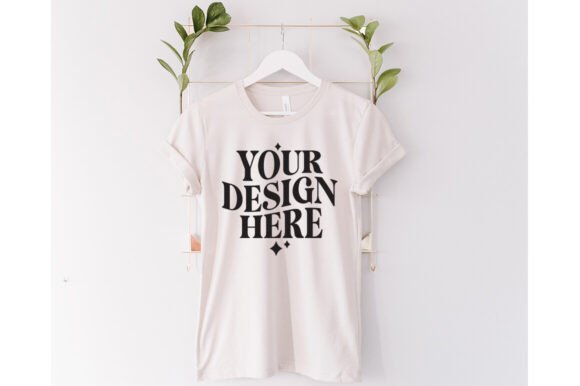 Bella Canvas 3001 Heather Dust Mockup for Graphics and Product Mockups