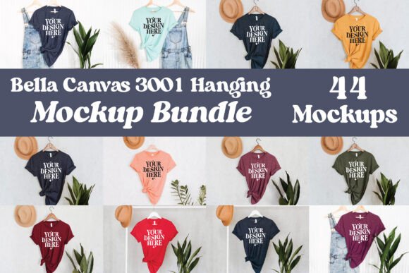 Bella Canvas 3001 Mockup Bundle for Product Mockups