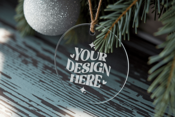 Christmas Acrylic Ornament Mockup for Product Graphics