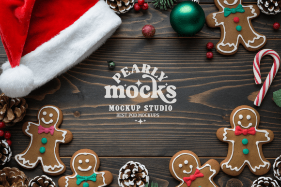 Christmas Background Mockup, Flat Lay for Product Mockups
