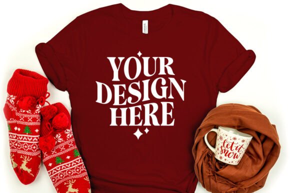 Christmas Bella Canvas 3001 Mockup Cardi – A Graphic Design Asset for Holiday Projects