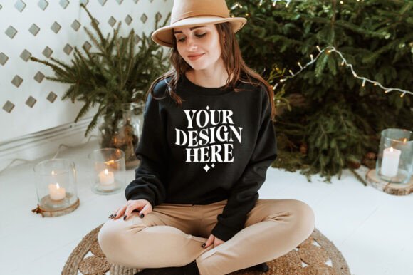 Christmas Gildan 18000 Mockup 14 - A Graphic Design Asset for Product Mockups