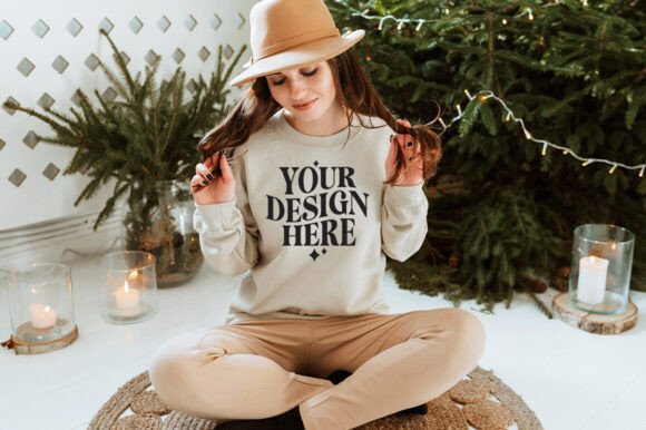 Christmas Gildan 18000 Mockup 18 – A Graphic Design Asset for Product Mockups