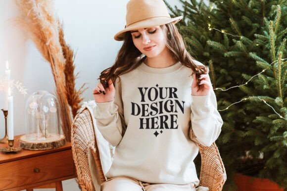 Christmas Gildan 18000 Mockup 27 - A Graphic Product Mockup for Content Creators