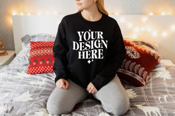 Christmas Gildan 18000 Mockup 30 for Product Mockups and Graphics