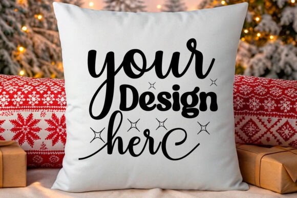 Christmas Pillow Mockup 247: A Graphic Design Asset for Product Mockups