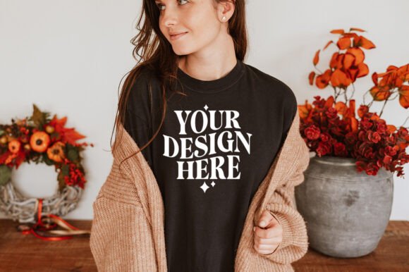 Comfort Colors 1717 Fall Black Mockup: A Versatile Graphic Design Asset