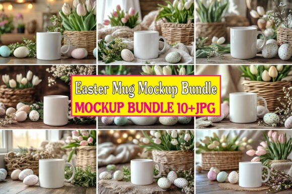 Easter Mug Mockup Bundle 07 - Product Mockups for Graphics