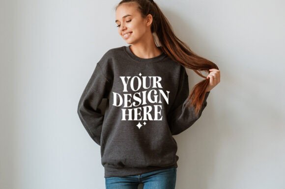 Gildan 18000 Dark Heather Mockup