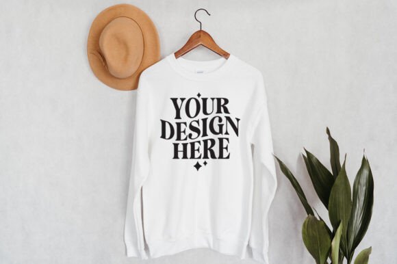 Gildan 18000 Hanging White Mockup - Premium Graphics for Product Mockups