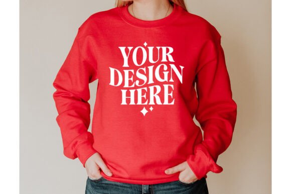 Gildan 18000 Red Mockup: A Graphic Design Asset for Bold Branding