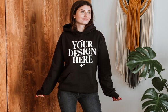 Gildan 18500 Black Mockup for Modern Branding
