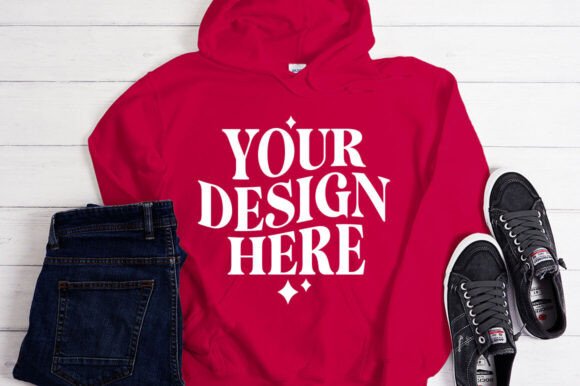 Gildan 18500 Heliconia Hoodie Mockup - Product Mockups for Graphics