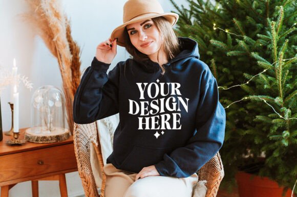 Gildan 18500 Hoodie Navy Mockup for Modern Branding