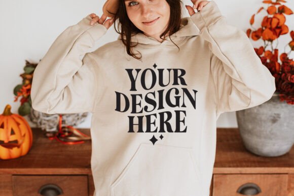 Gildan 18500 Hoodie Sand Mockup for Modern Branding
