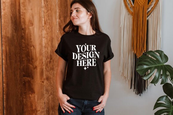 Gildan 2000 Black Mockup - A Must-Have Graphic Design Asset