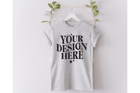 Gildan 2000 Hanging Sport Grey Mockup - Product Mockups for Graphics