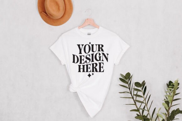 Gildan 2000 Hanging White Mockup - Product Mockups for Graphics
