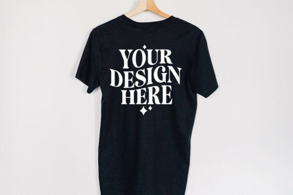 Gildan 64000 Hanging Black Mockup - Product Mockups for Graphics