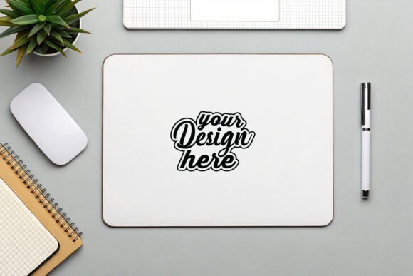 Office Desk Mouse Pad Mockup: A Modern Graphic Asset for Product Mockups
