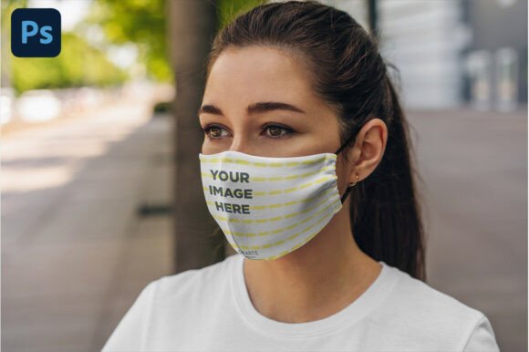 PSD Face Mask Mockup for Graphics and Product Mockups