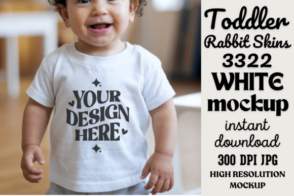 Toddler White Rabbit Skins 3322 Mockup for Product Mockups and Graphics