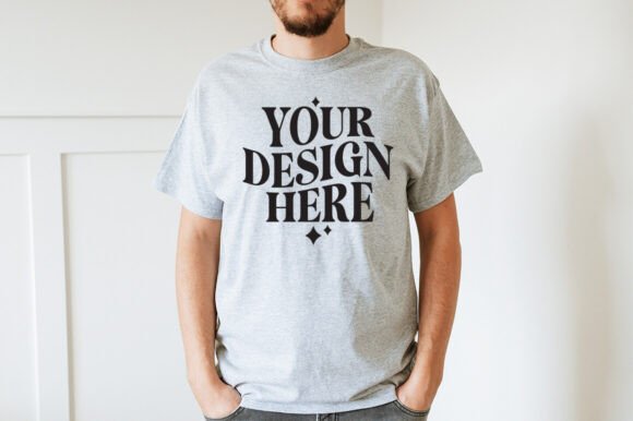Trendy Gildan 5000 Sport Grey Mockup - A Must-Have Graphic Asset